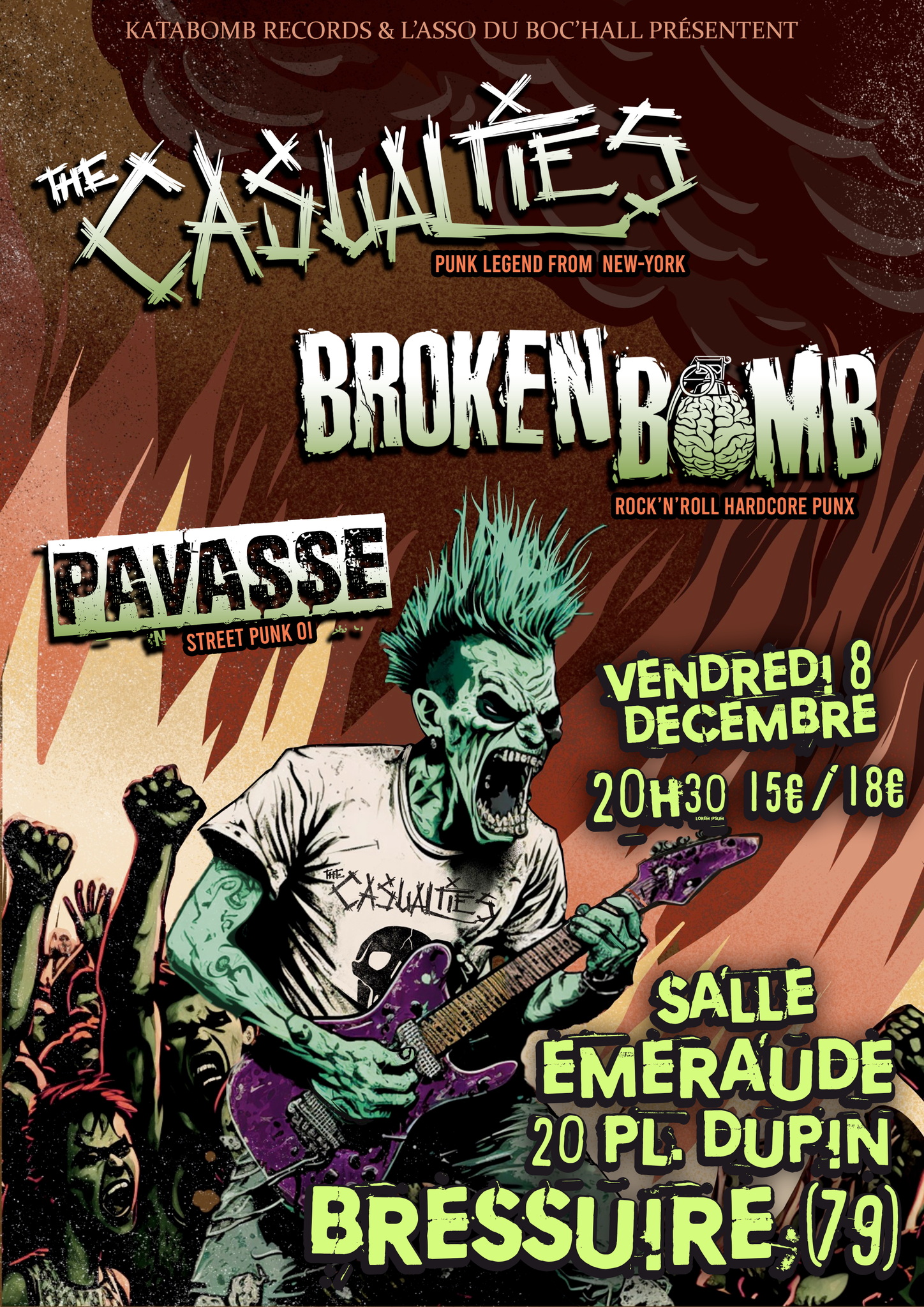 Concert 8 décembre à Breissure :The Casualities + Broken Bom + Pavasse 