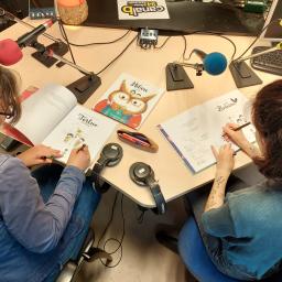 Sandra Le Guen et Maurèen Poingnonec parlent du travail d'autrices des livres pour enfants